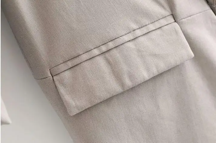 Шикарный сплошной цвет Ruched манжеты средней длины блейзер с подкладкой 2018 Женская