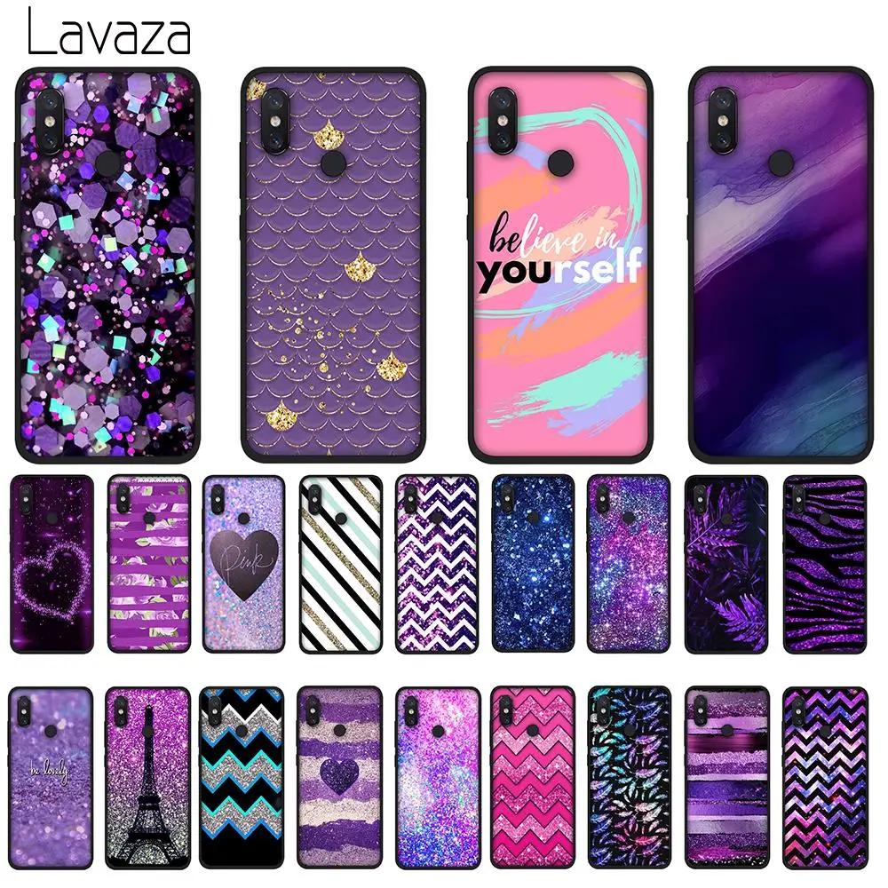 Lavaza Love Purple Glitter wave Soft Case for Huawei Y7 Prime Y9 Y6 2018 Nova 3 3i Honor 7A 8X 8C 8 9 10 Lite TPU Cover | Мобильные