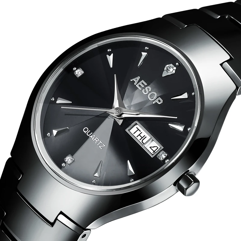 AESOP керамика любителей пара часов для женщин мужчин сапфировое стекло кварцевые
