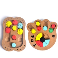 interactive toys for dogs foraging food treated wooden puppy toy eco friendly iq educational pet bone paw puzzle toy puppy