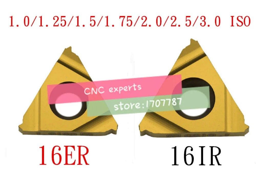 

10PCS 16ER 16IR 16 ER IR 1.0/1.25/1.5/1.75/2.0/2.5/3.0 ISO,Indexable Tungsten Carbide Threading Lathe Inserts internal Metric