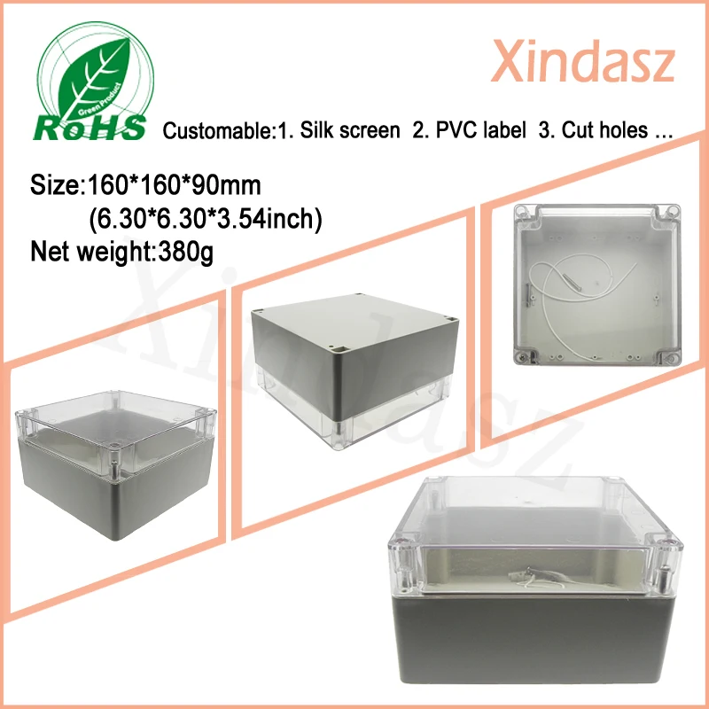 

160*160*90mm ip65 plastic waterproof box plastic distribution box Transparent junction box plastic enclosure