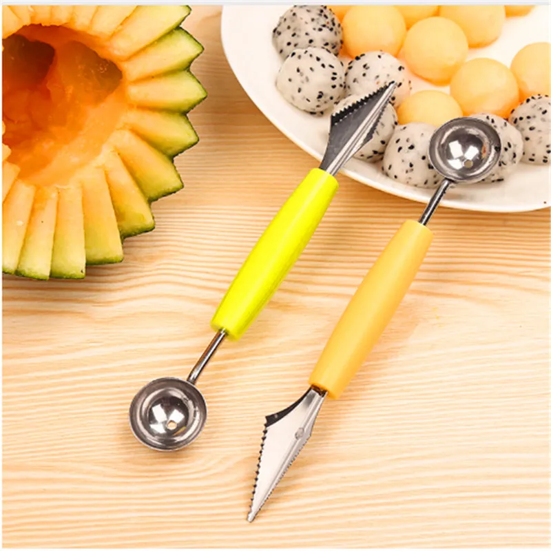 2in1 Dual-head ложка для мороженого фруктовый шар резьба Ножи киви Waterlemon Scoop нож дыни
