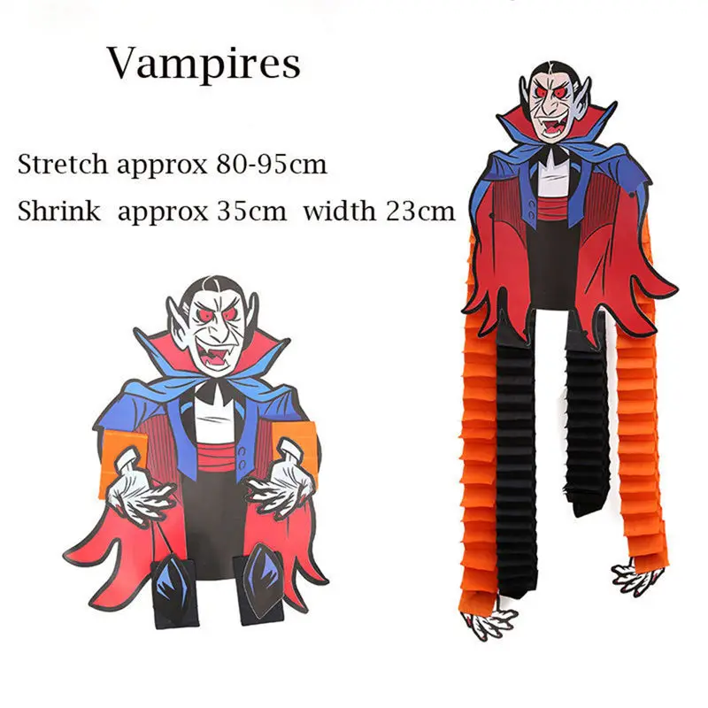 Vampires Бумажное страшное подвесное украшение для Хэллоуина на открытом воздухе вампирский череп ведьмы паук-кукла украшения зомби Хэллоуин вечерние украшения на дверь - Цвет: Vampires