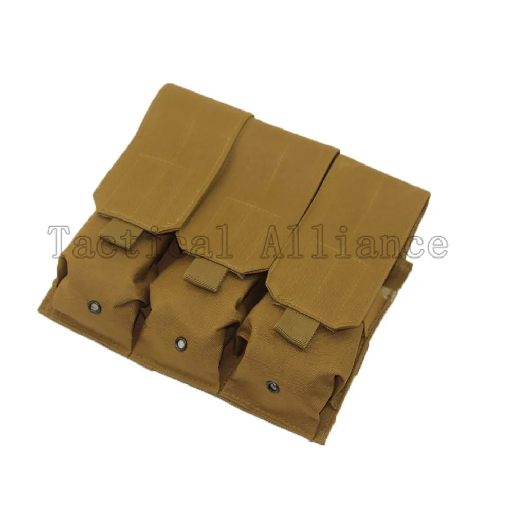 Airsoft Molle Тактический военный Molle Зажим для ремня тройной M4 AR 5,56. 223 Mag подсумок сумка охотничий пистолет 3 сумки