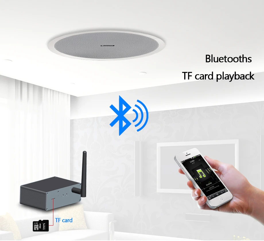 Oupushi ce 802 в потолок Громкая связь с Wi-Fi фоновая музыкальная система PA система