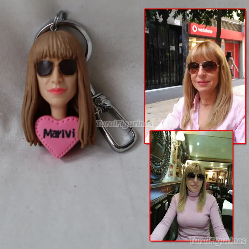 Миниатюрный Кукольный домик OOAK полимерная глина брелок с человеческим лицом