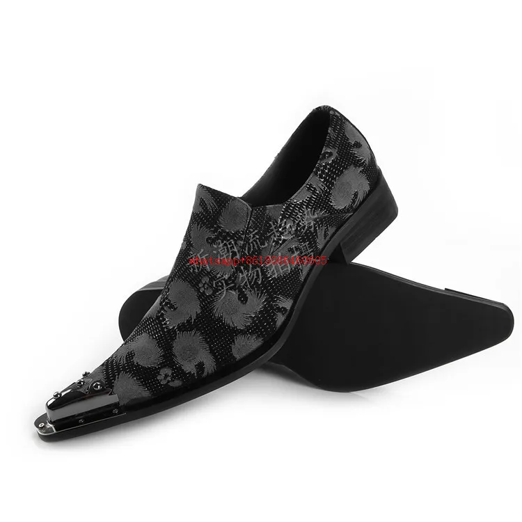 Новинка модные итальянские кожаные тапочки для мужчин без шнуровки с острым