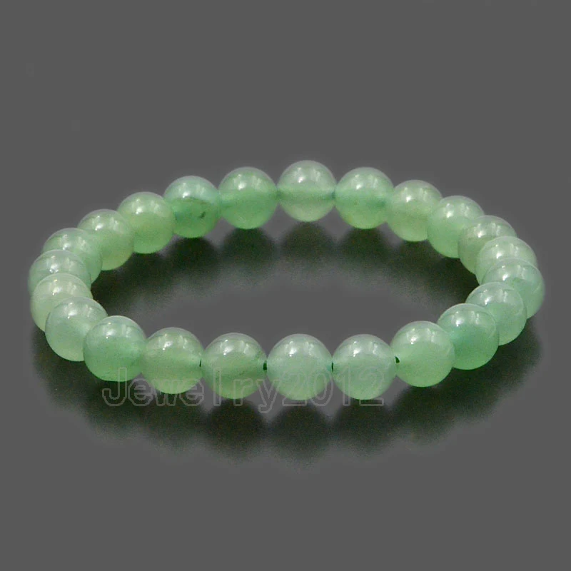 Green Aventurine 5 шт./лот 8 мм Для Мужчин's Женская Мода Круглый AAA Природные драгоценного камня Бусины эластичный браслет 7." Сделай сам Изготовление ювелирных изделий - Окраска металла: Green Aventurine