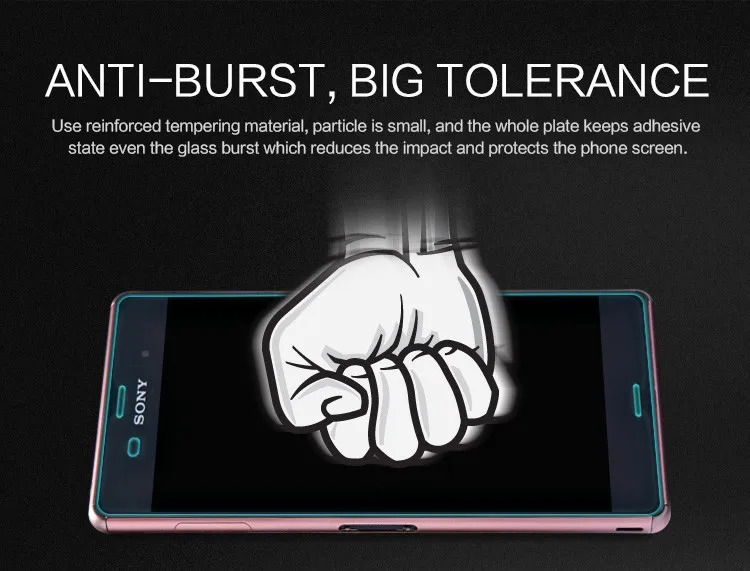 Закаленное защитное стекло для Sony Xperia Z3 (dual) L55 L55T D6603 D6643 | Мобильные телефоны и