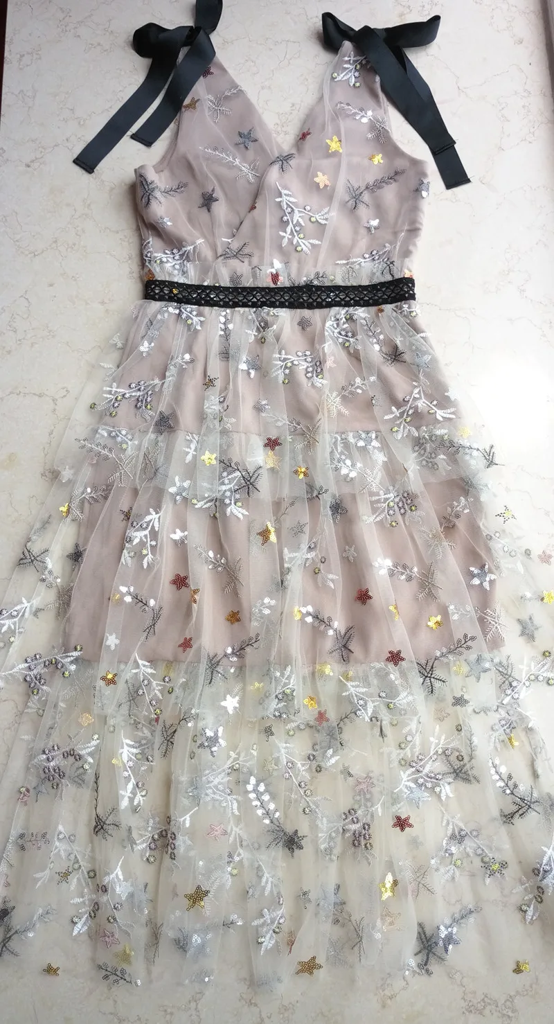 Женское платье с пайетками для подиума 2018 Высокое качество сексуальное