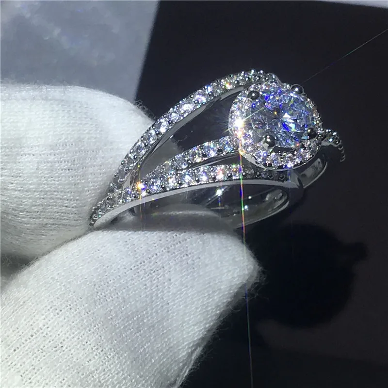 Модные сверкающие кольца 5A с цирконом и камнем 3 в 1 обручальное кольцо для женщин