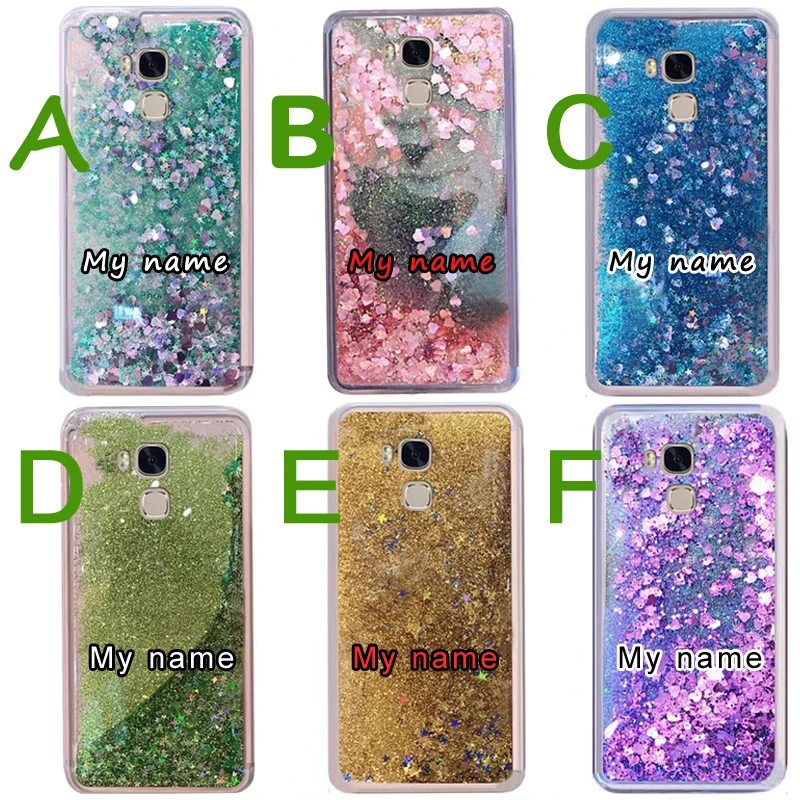Personalized Custom Phone Case for Huawei P20 Lite P9/P10/P8 cases PLUS Glitter Liquid Quicksand DIY | Мобильные телефоны и