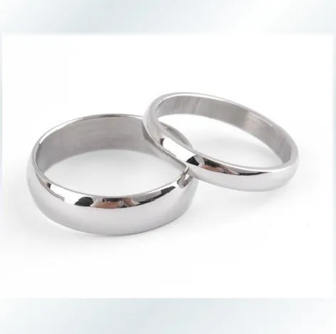 Шириной 4 мм гладкой Титан Сталь кольцо Fine Jewelry ржавчины простой исчезают Для мужчин Для женщин пару колец для женские обручальные кольца