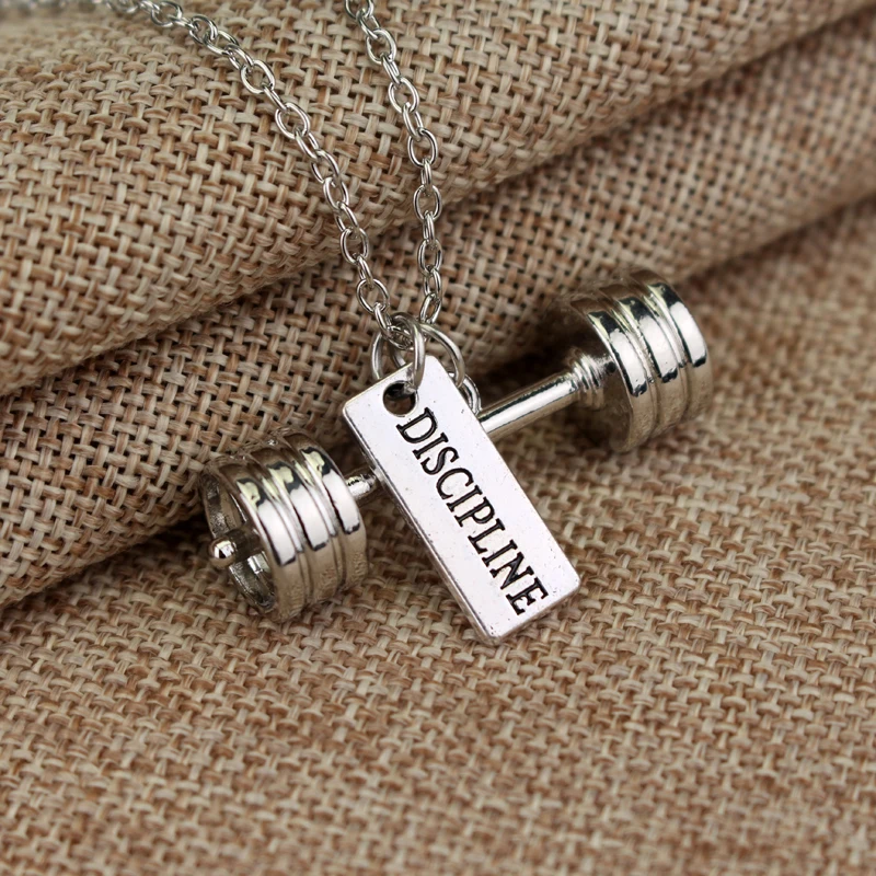 Модное ожерелье для гантели фитнеса креативное с подвеской и школьной штанги