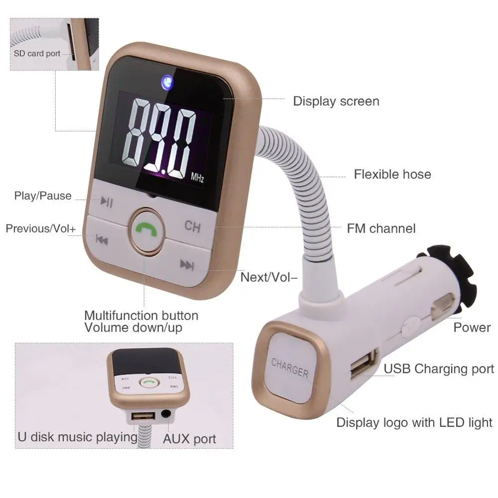 Bluetooth fm-передатчик Универсальный беспроводной радиопередатчик автомобильный