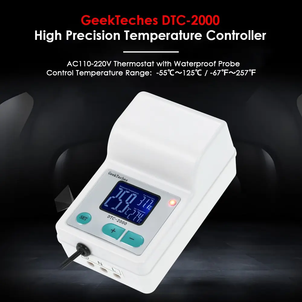 DTC 2000 AC110 240V 10A терморегулятор цифровой термометр Температура воды контроллер