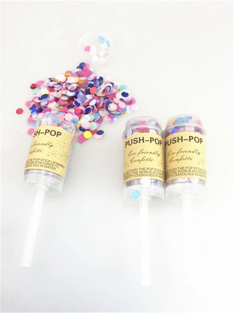 10 шт./компл. круглый пуш-ап Confetti Poppers узурпирующего Maker для свадебного торжества и дня рождения бакалавра вечерние свадебные сувениры