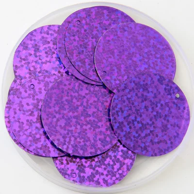 ISequins 30 мм 40 мм 50 мм блестки для Craft большие круглые Блестки блестка Lentejuelas с 1 боковое отверстие DIY швейная фурнитура - Цвет: Laser Dark Purple