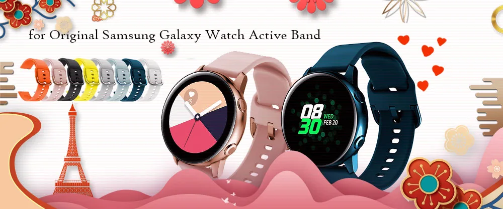 Силиконовый ремешок для samsung Galaxy Watch 42 мм, сменный ремешок 20 мм, умный Браслет для samsung Galaxy Watch, Новинка