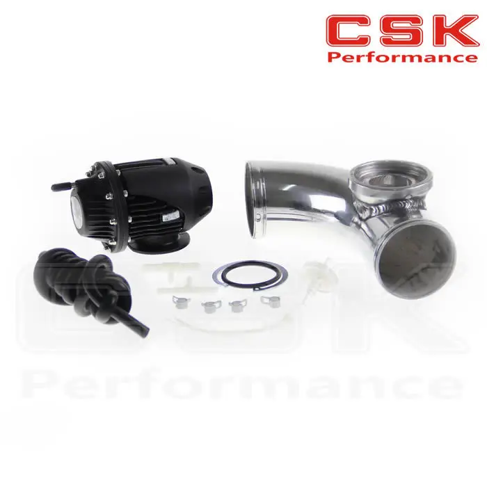 

SQV Blow Off Valve BOV III 3+3" 76mm 90 degree Flange Pipe + BK vacuum Hose kit