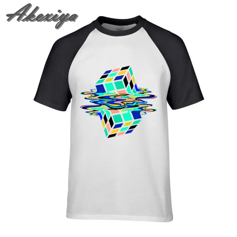 

Abstract Melting Rubik's Cube T Shirt 2019 Unique Design Student style New Man T-shirt fashion Custom compression shirt Tshirt