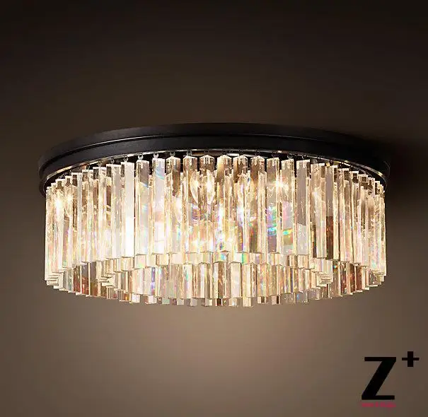 Промышленная Круглая Люстра RHYS из прозрачного стекла диаметром 55 см винтажная