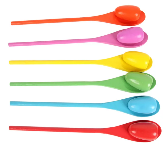 6 шт./лот игры с деревянными ложками тренировочные для балансировки спортивные