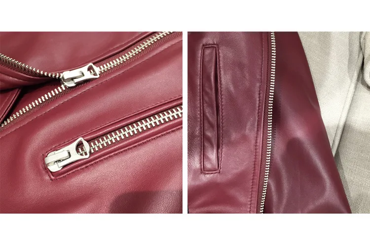 Женская Короткая кожаная куртка OFTBUY черная классическая мотоциклетная