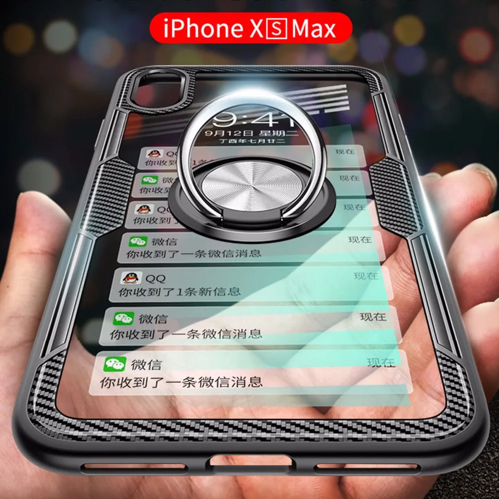

Magnetic Finger Ring Shockproof TPU Case Cover For iPhone XS Max XR X Case Shock proof Case Cover For iphone X XR XS MAX XS CASE