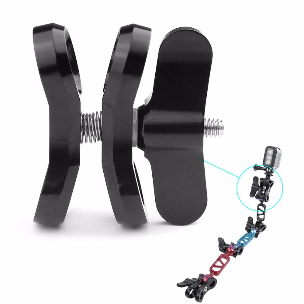 Алюминиевый зажим-бабочка с двумя отверстиями для GOPRO 3 +/4/5 Xiaomi yi SJ4000 SJ5000 GitUp Camera BC03