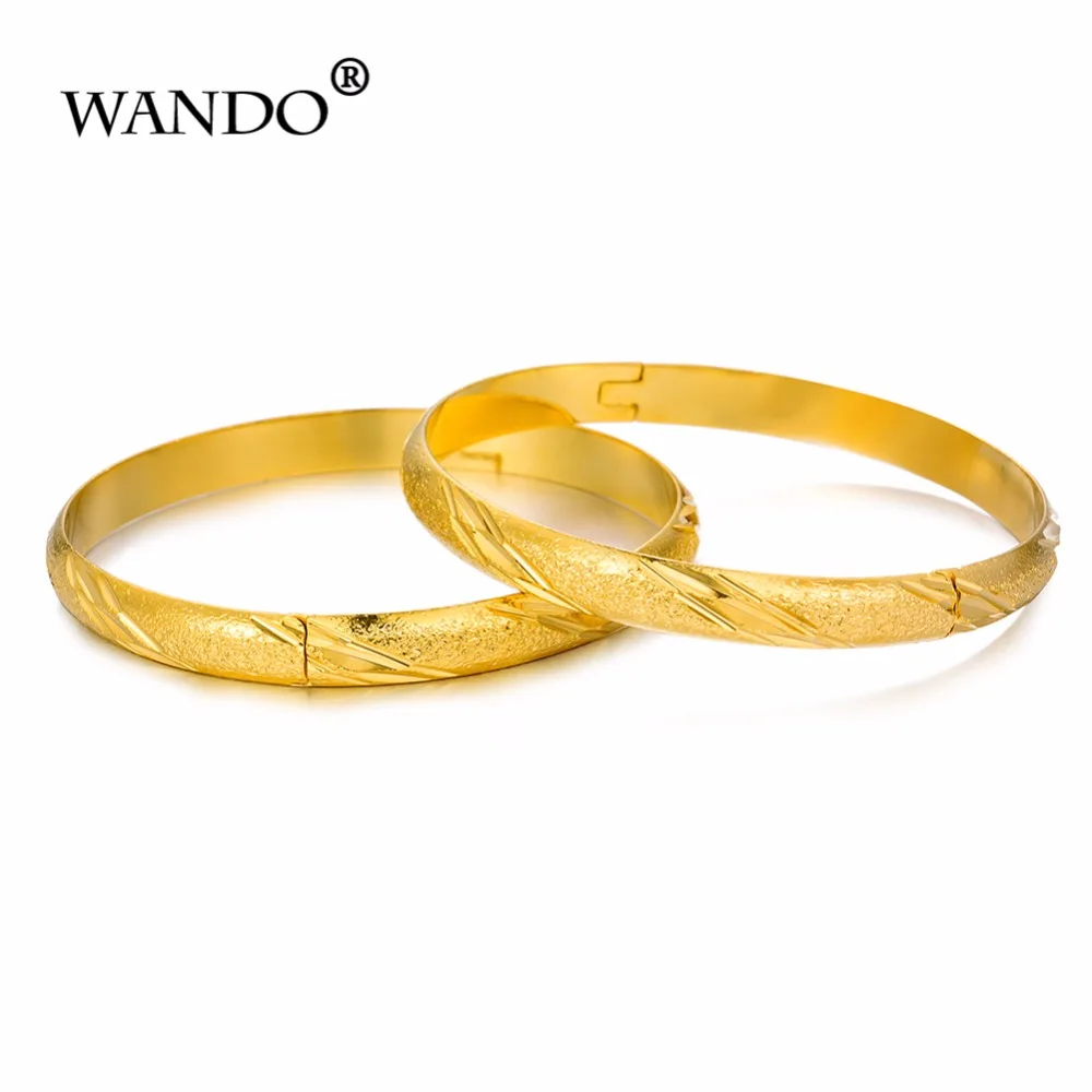 WANDO 2 шт/lot24kGold браслет для женщин Золотой Дубай Свадебный невесты Эфиопский