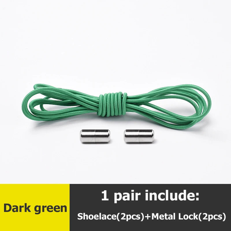 Dark green Шнурки без завязок металлические шнурки с эластичным шнурком для обуви система шнурков для кроссовок кроссовки для детей и взрослых - Цвет: Dark green