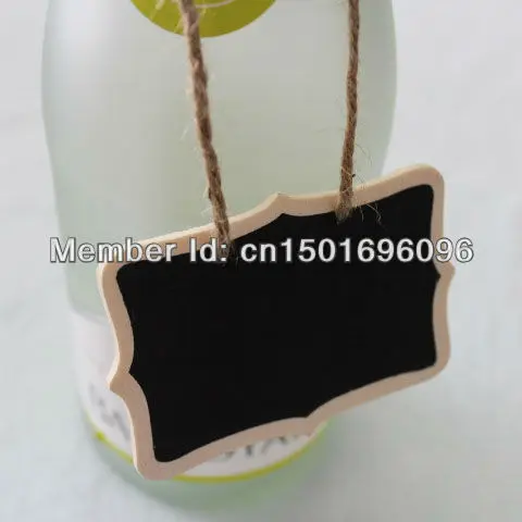 100 шт. натурального дерева мини мел доска с веревкой для деревенский Свадебная