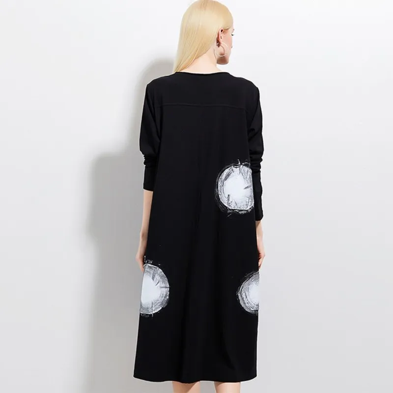 Повседневное Мода Большие размеры женские длинный абзац платье свободные 2017