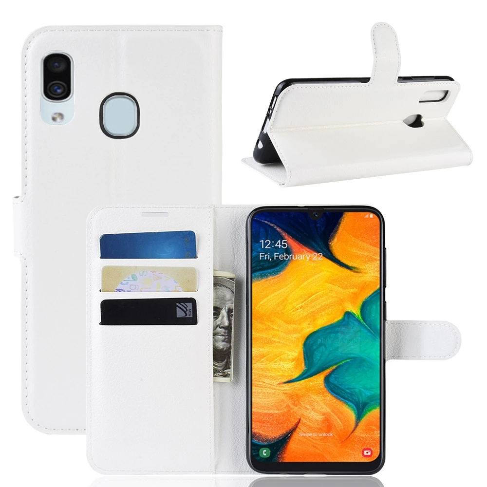 Кожаный чехол A30 для Samsung Galaxy A20 откидной Чехол с бумажником подставкой отделением