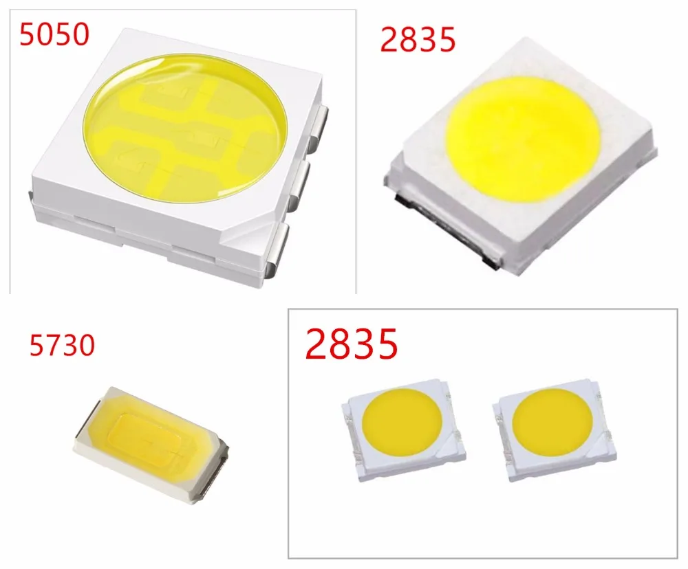 

500pcs/lot 0.2W 2835 5050 LED Lamp Bead White/Warm White 0.5W 5730 SMD LED Beads LED Chip DC3.0-3.4V for All Kinds of LED Light