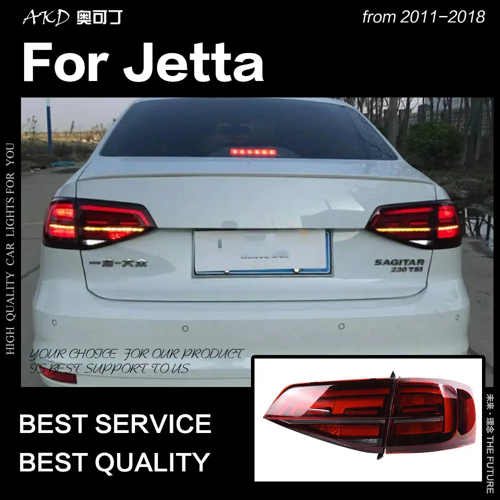 AKD автомобильный Стайлинг для VW Jetta задние фонари- Jetta Mk6 светодиодный задний фонарь светодиодный DRL Dynami сигнал тормоза заднего хода авто аксессуары