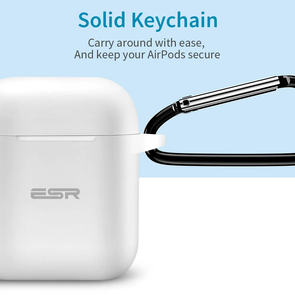 ESR AirPods 2 Чехол с брелком противоударный защитный чехол силиконовый AirPods 1 чехол для зарядки беспроводной Bluetooth чехол для наушников