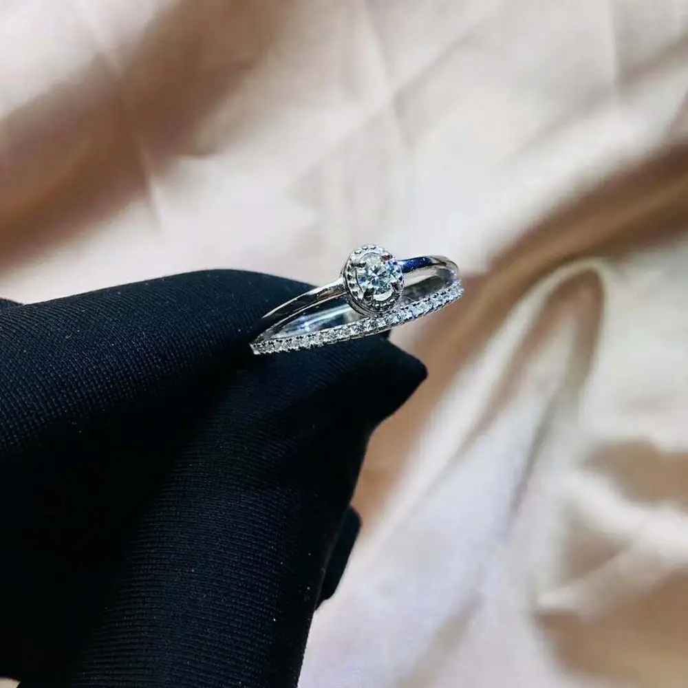 Видео! Женское кольцо из серебра 925 пробы с бриллиантами 4 мм | Украшения и