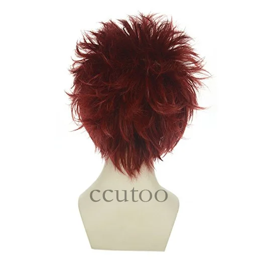Ccutoo 1" короткие черные белые красные коричневые синие короткие лохматые слоистый Пушистый Синтетические волосы косплей парики Наруто Саске