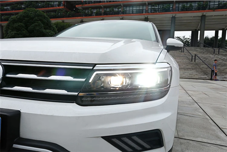 Авто часть стиль светодиодный головной фонарь для VW Tiguan светодиодный фонарь для Tiguan drl H7 hid Биксеноновые линзы Ангел глаз ближнего света