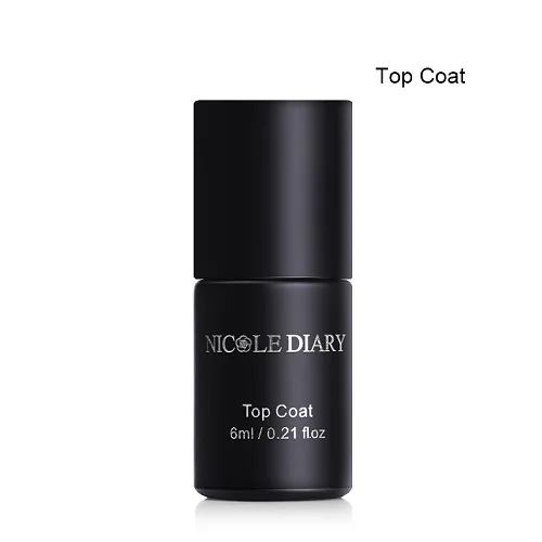 Top Coat NICOLE DIARY 6 мл Лак для ногтей гель металлик Хамелеон голографический кошачий глаз гель лак для УФ лампы Магнитный художественный Лак Блеск - Цвет: Top Coat