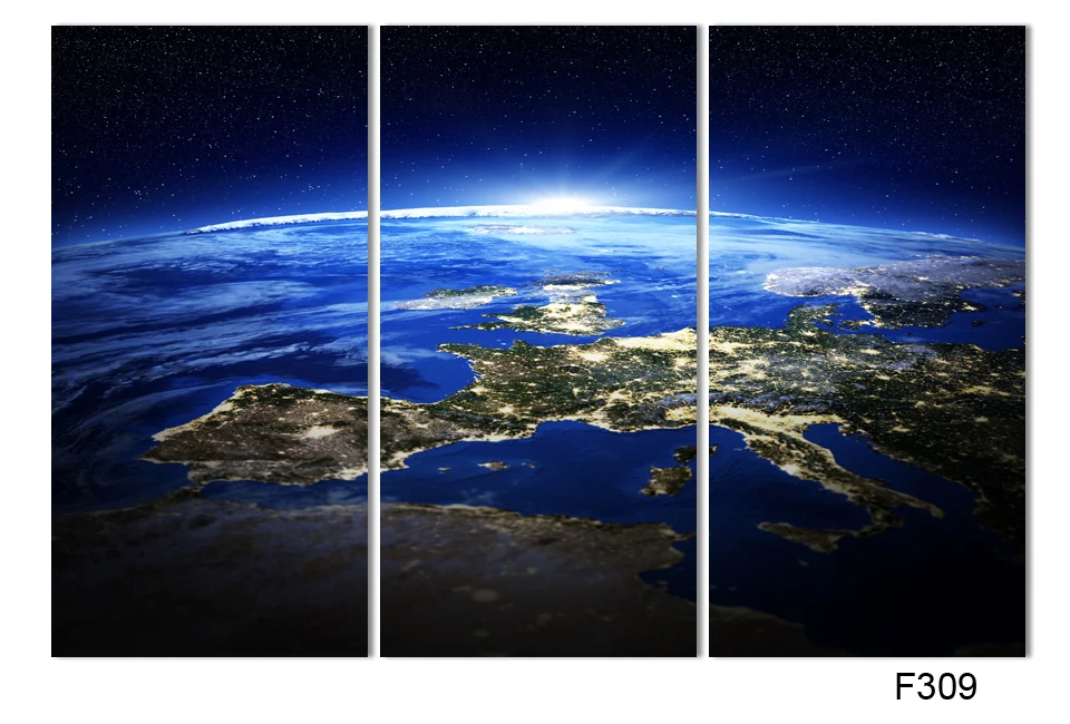 

3 pcs The Earth Map From the Space Canvas Oil Painting print On Canvas Wall Art Gift For Modern Living Room F309 no frame