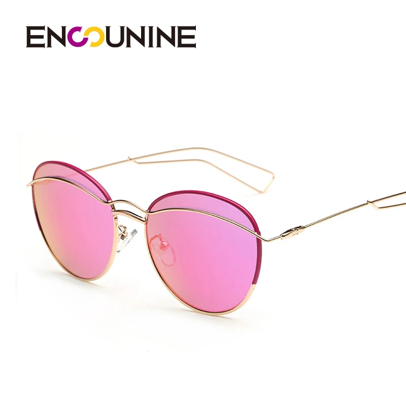 ENSUNINE брендовые дизайнерские новые модные милые женские круглые солнцезащитные