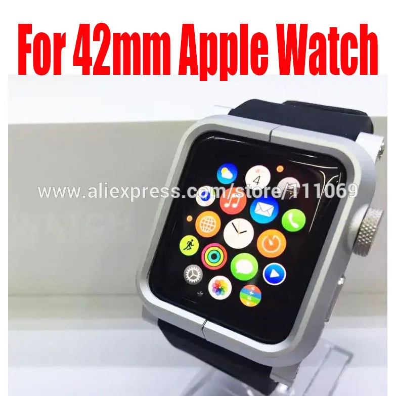 100 шт/партия DHL бесплатно для Apple чехол для часов алюминиевый браслет ремешок наручный защитный чехол для Apple Watch 42 мм 38 мм - Цвет: Серебристый