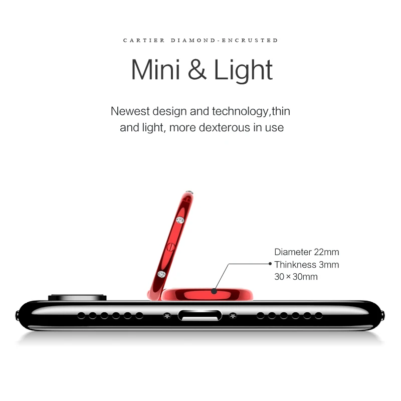 USAMS Универсальный держатель на 360 градусов с бриллиантовым кольцом магнитный