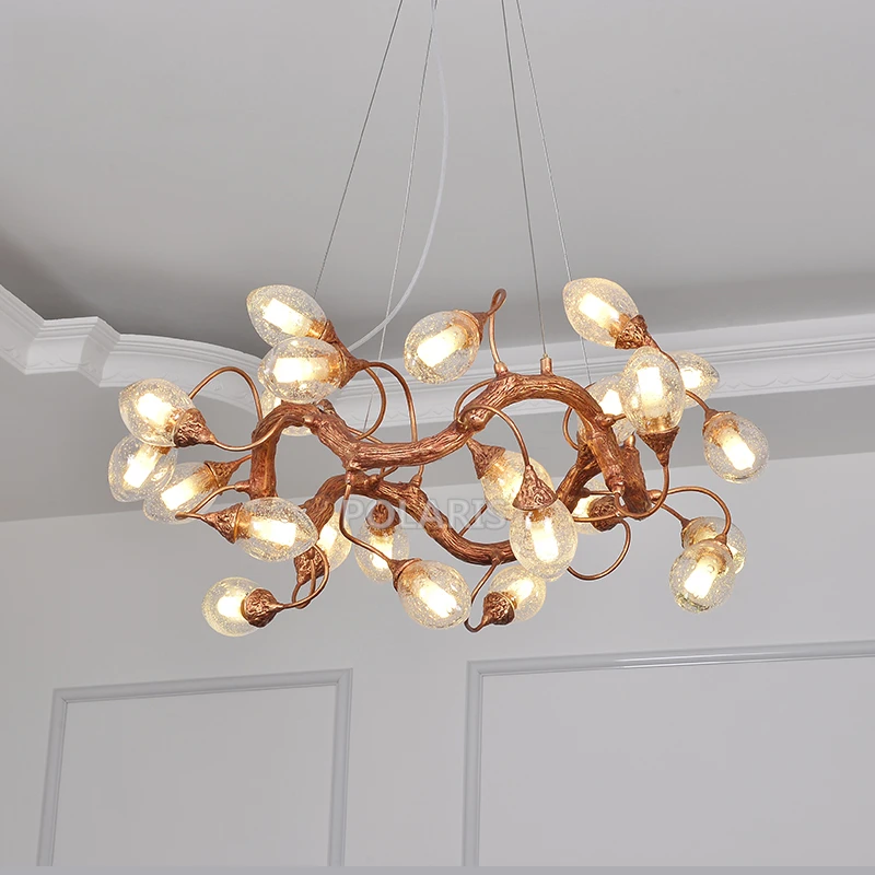 Латунная люстра светильник светодиодный люстры овальная стеклянная лампа