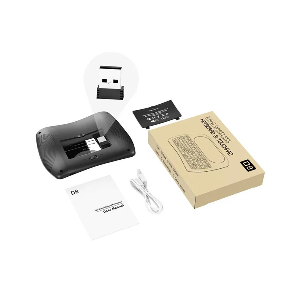 L8STAR D8 Pro Plus Русская мини клавиатура 2 4G Беспроводная Летающая воздушная мышь с сенсорной панелью подсветкой