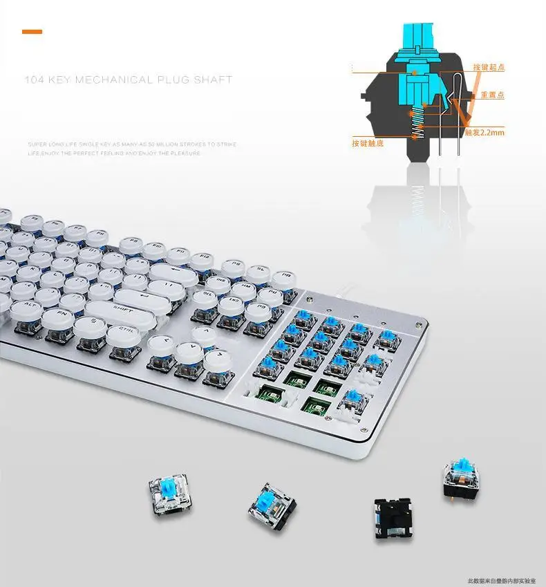 SeenDa Проводная игровая механическая клавиатура, игровая клавиатура с RGB подсветкой, переключатель с 104 клавишами, клавиатура для геймера, ПК, ноутбука, русский английский
